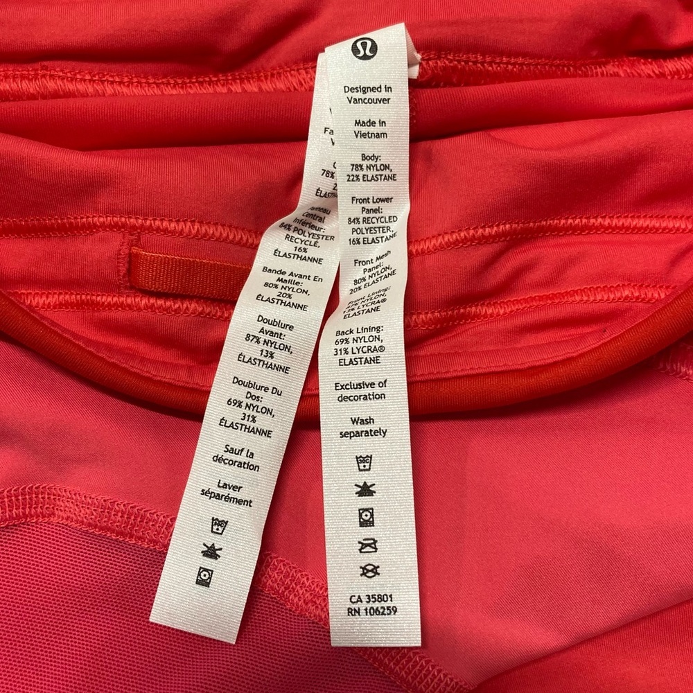 lululemon Tennis Skirt Size 2 Red Pink Asymmetrical Layered High Rise Skirt NWT - Picture 10 of 13